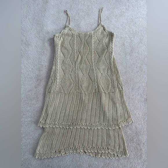 Ralph Lauren Dresses & Skirts - Ralph Lauren Crochet Knit Beige Maxi Slip Dress